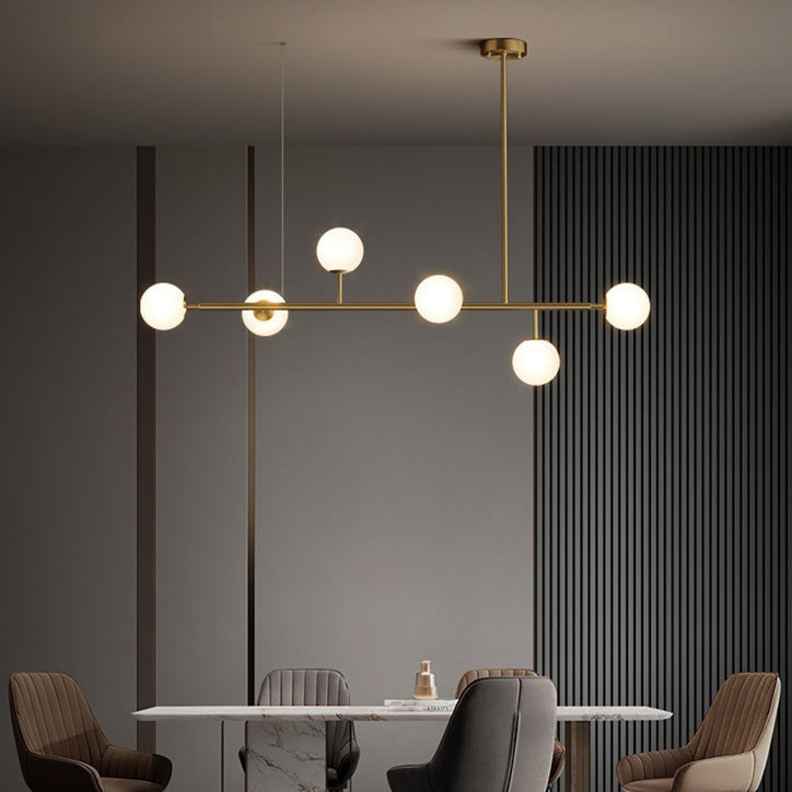 Minimalist Island Lighting Fixture Glass Hanging Light for Dining Room