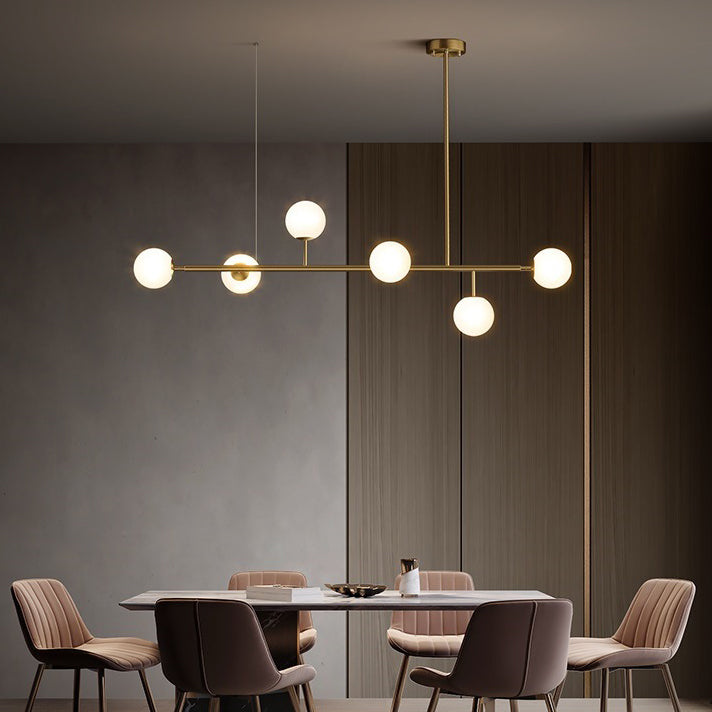 Minimalist Island Lighting Fixture Glass Hanging Light for Dining Room