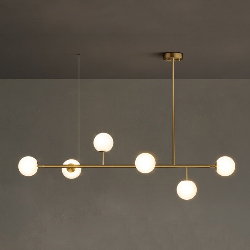 Minimalist Island Lighting Fixture Glass Hanging Light for Dining Room