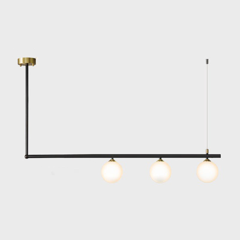 Simple Island Lighting Fixture Glass Hanging Light for Dining Room