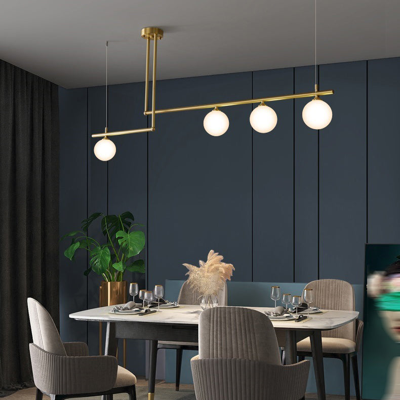 Simple Island Lighting Fixture Glass Hanging Light for Dining Room