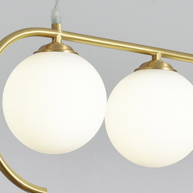 Modern Island Lighting Fixture Minimalist Glass Shade Hanging Light for Dining Room