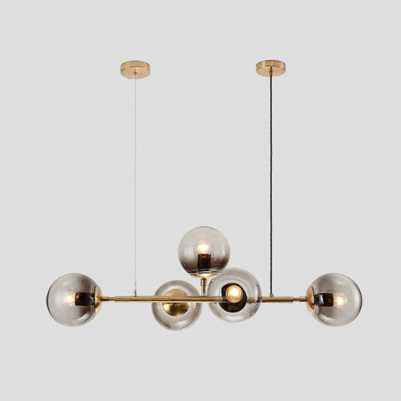 Modern Island Lighting Fixture Glass Ball Shade Hanging Light for Dining Room