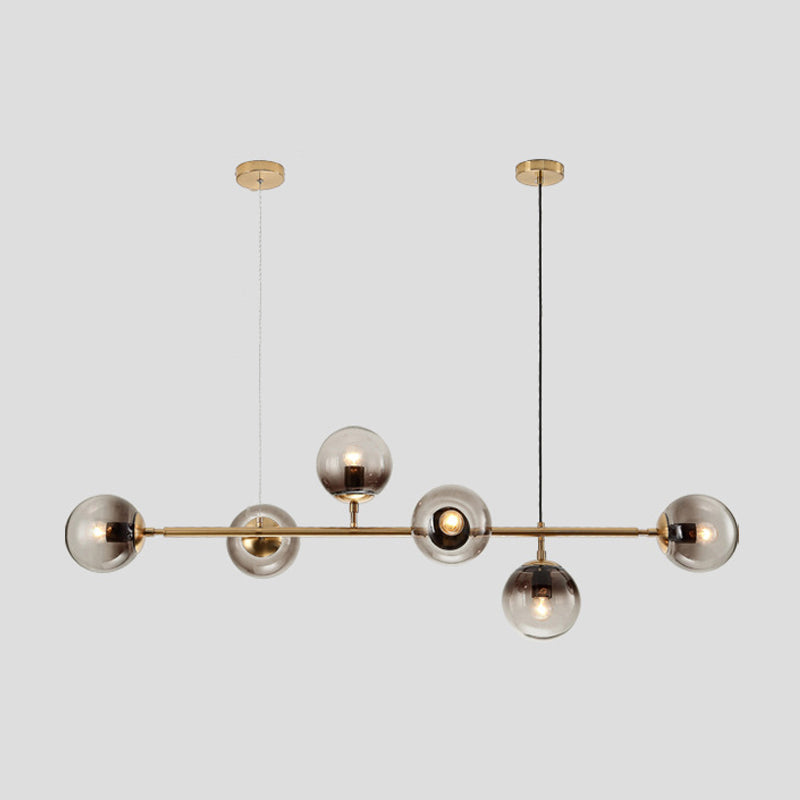 Modern Island Lighting Fixture Glass Ball Shade Hanging Light for Dining Room
