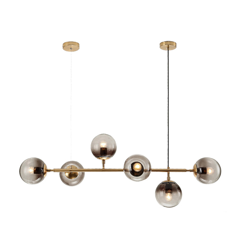 Modern Island Lighting Fixture Glass Ball Shade Hanging Light for Dining Room