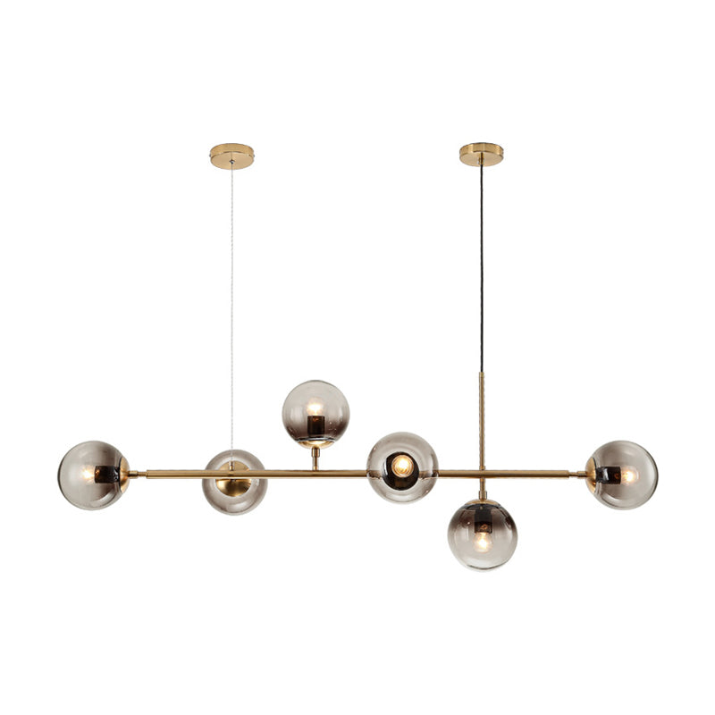 Modern Island Lighting Fixture Glass Ball Shade Hanging Light for Dining Room
