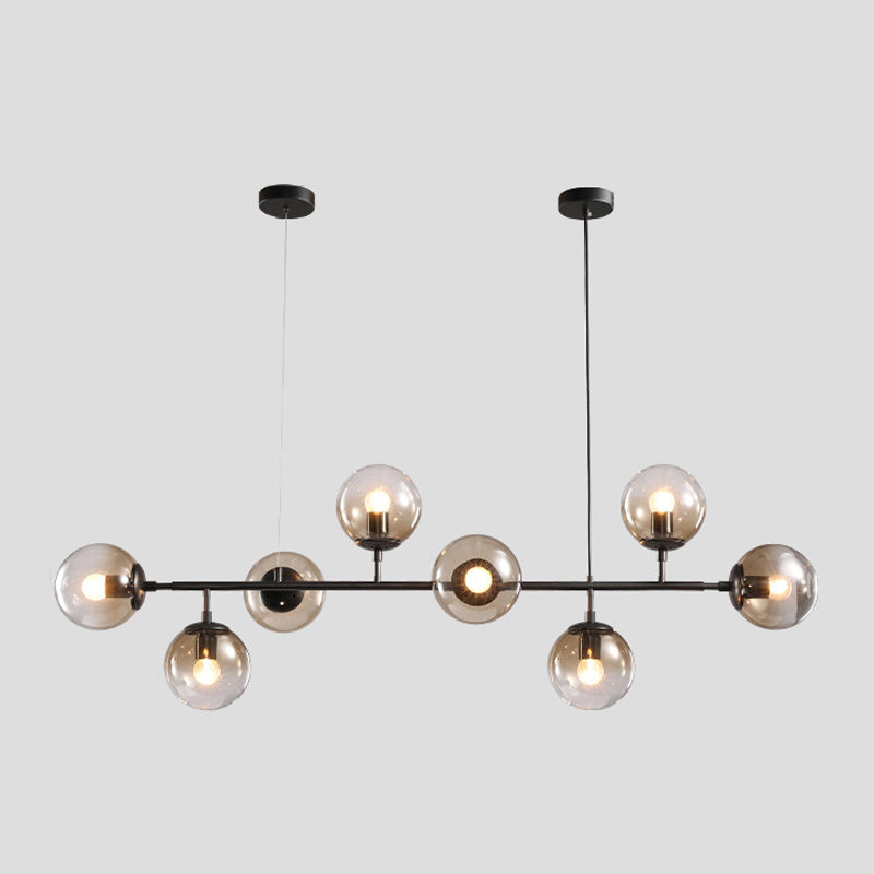 Modern Island Lighting Fixture Glass Ball Shade Hanging Light for Dining Room