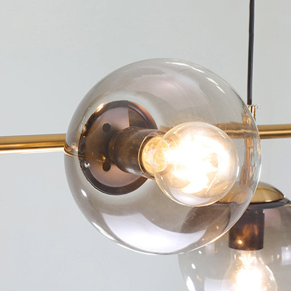Modern Island Lighting Fixture Glass Ball Shade Hanging Light for Dining Room