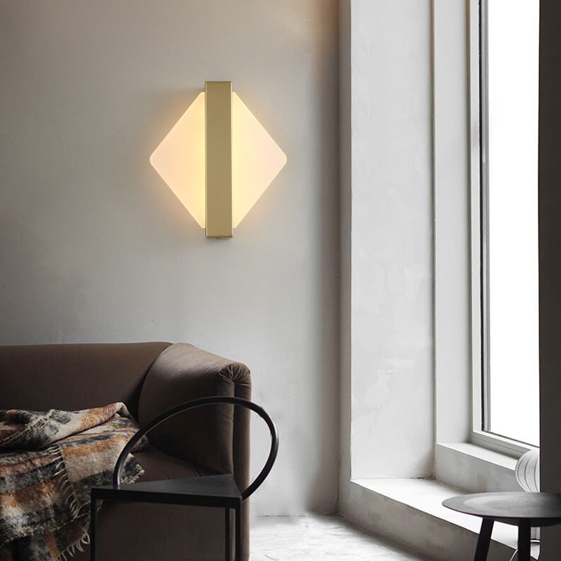 Single Contemporary Wall Mounted Sconce Brass/Black/White LED Wall Light for Bedroom