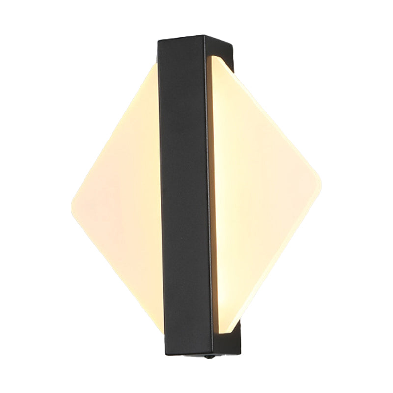 Single Contemporary Wall Mounted Sconce Brass/Black/White LED Wall Light for Bedroom