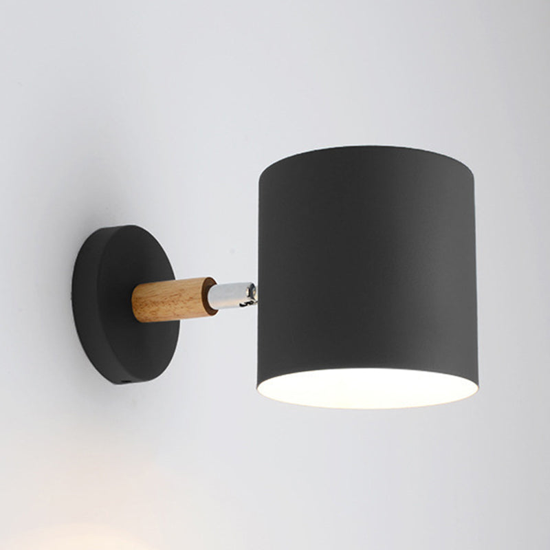 Half Cylinder Shape Metal Wall Light Fixture Modern Style Wall Lamp for Bedroom