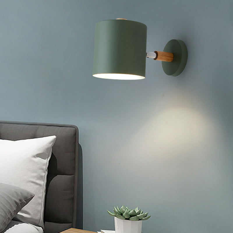 Half Cylinder Shape Metal Wall Light Fixture Modern Style Wall Lamp for Bedroom