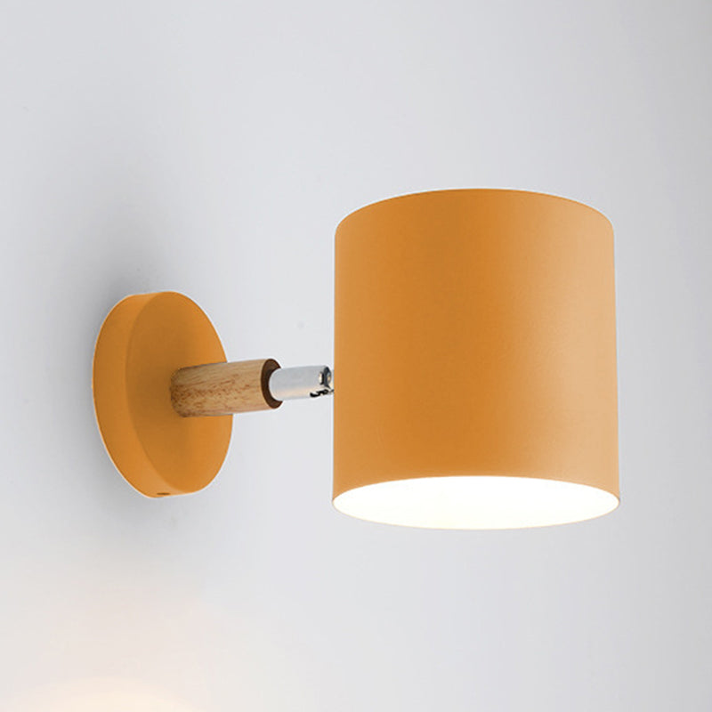 Half Cylinder Shape Metal Wall Light Fixture Modern Style Wall Lamp for Bedroom