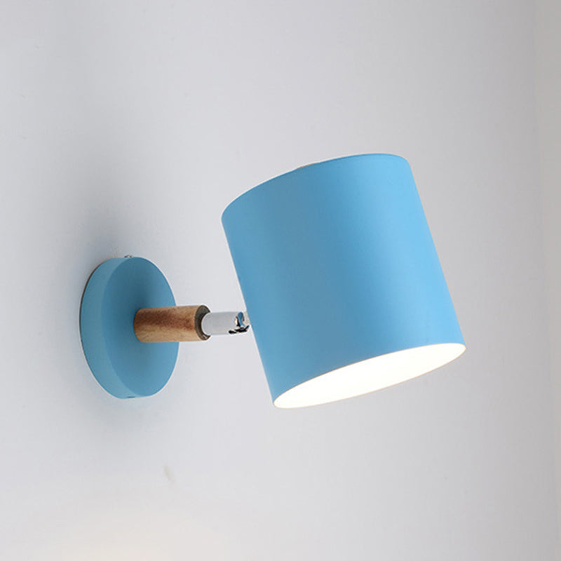 Half Cylinder Shape Metal Wall Light Fixture Modern Style Wall Lamp for Bedroom
