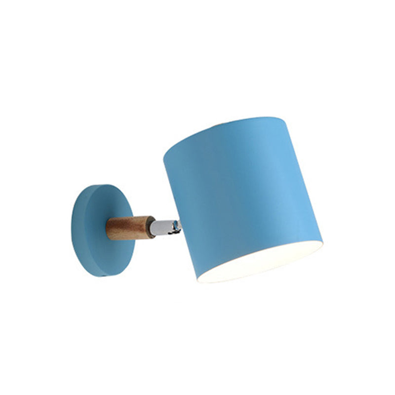 Half Cylinder Shape Metal Wall Light Fixture Modern Style Wall Lamp for Bedroom