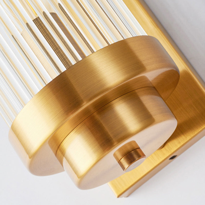 Glass Geometric Shape Sconce Light Modern-Style 2 Lights Wall Light Fixtures in Gold