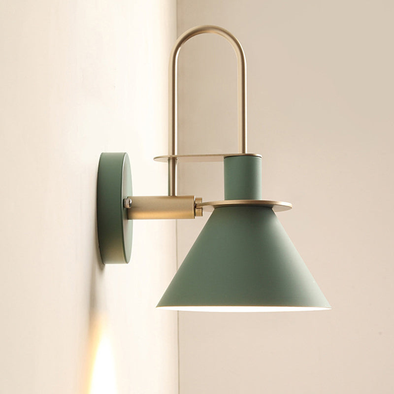 Metal Cone Shape Sconce Light Modern-Style 1 Light Wall Light Fixtures