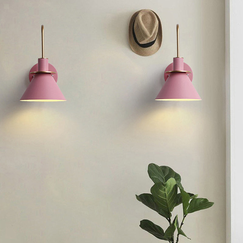 Metal Cone Shape Sconce Light Modern-Style 1 Light Wall Light Fixtures