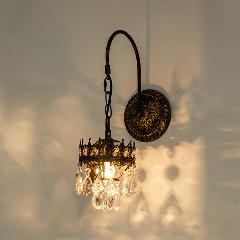 Crystal Unique Shape Sconce Light Modern-Style 1 Light Wall Light Fixtures