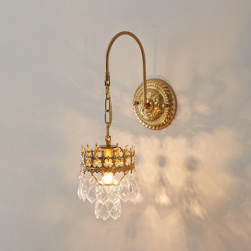 Crystal Unique Shape Sconce Light Modern-Style 1 Light Wall Light Fixtures