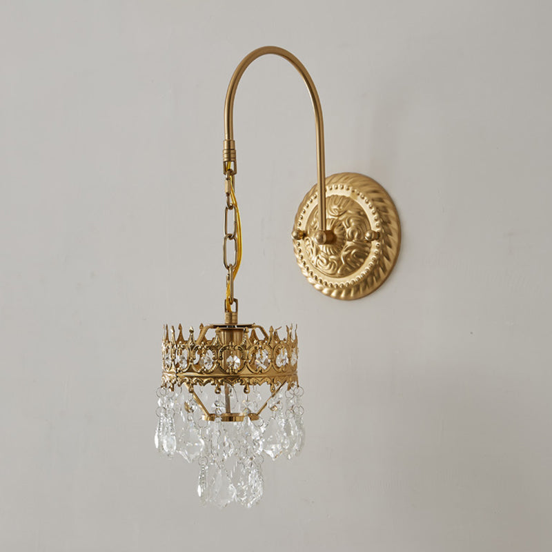 Crystal Unique Shape Sconce Light Modern-Style 1 Light Wall Light Fixtures