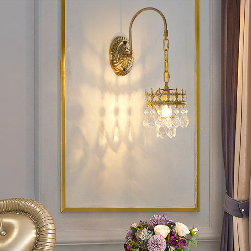 Crystal Unique Shape Sconce Light Modern-Style 1 Light Wall Light Fixtures