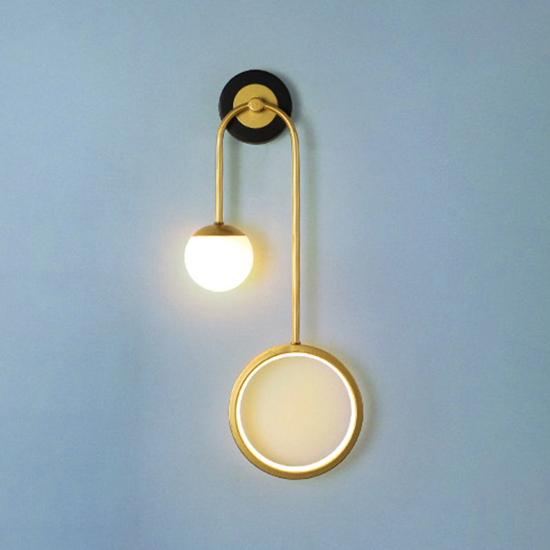 Modern Unique Shape Wall Mount Light Fixture 2 Light Wall Light Sconce in Gold