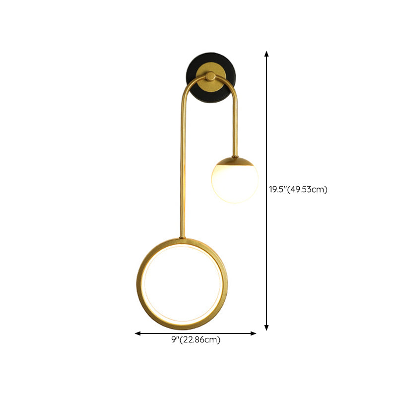 Modern Unique Shape Wall Mount Light Fixture 2 Light Wall Light Sconce in Gold