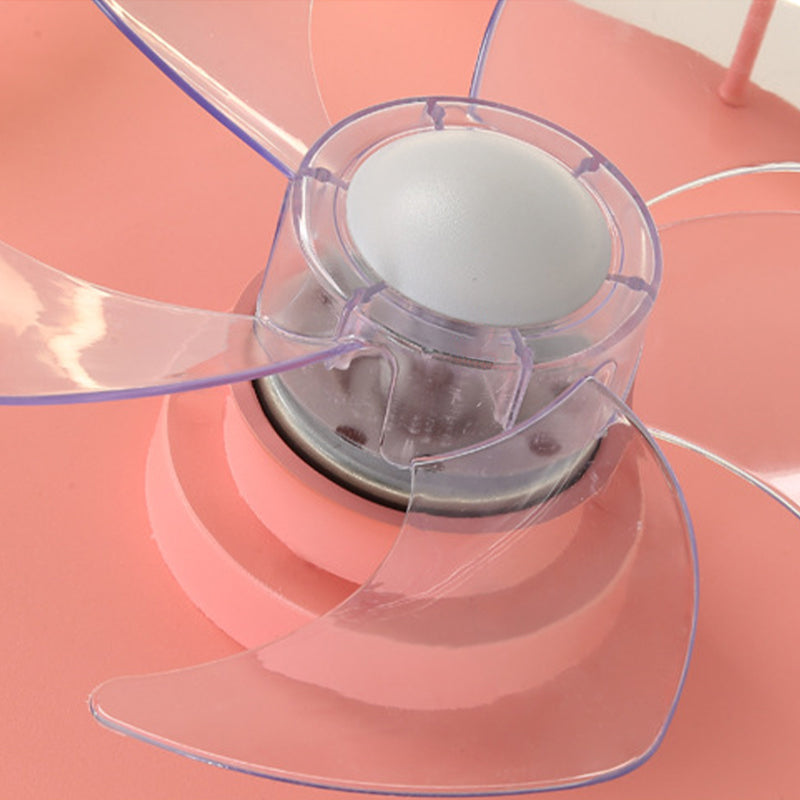 5-Blade Children LED Ceiling Fan Metallic Pink Fan with Light for Home