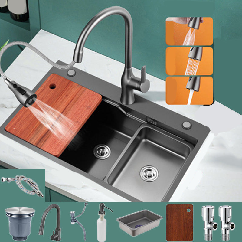 Contemporary Style Kitchen Sink Stainless Steel Kitchen Sink with 3 Holes