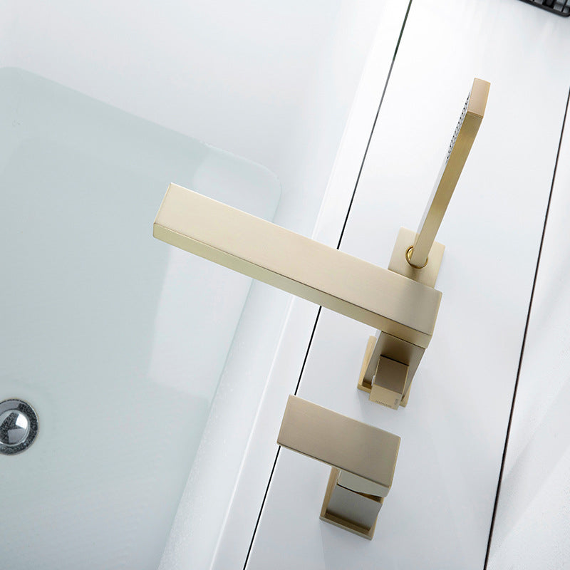 Deck Mounted Bathroom Faucet Modern Style Metal Bathroom Faucet
