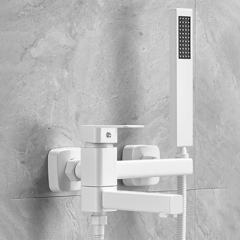 Modern Wall Mounted Metal Tub Filler Low Arc Swivel Bathroom Faucet