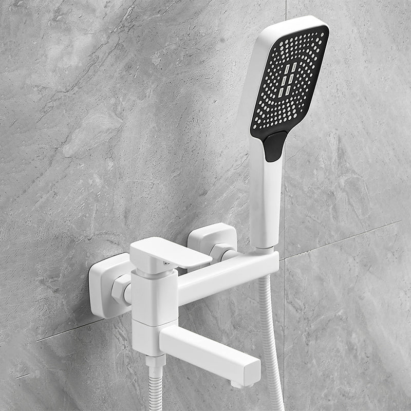 Modern Wall Mounted Metal Tub Filler Low Arc Swivel Bathroom Faucet