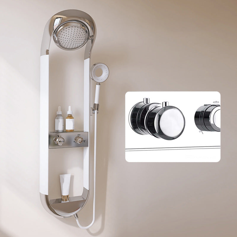 Modern Shower Set Dual Shower Head Slide Bar Thermostatic Wall Mounted Shower System