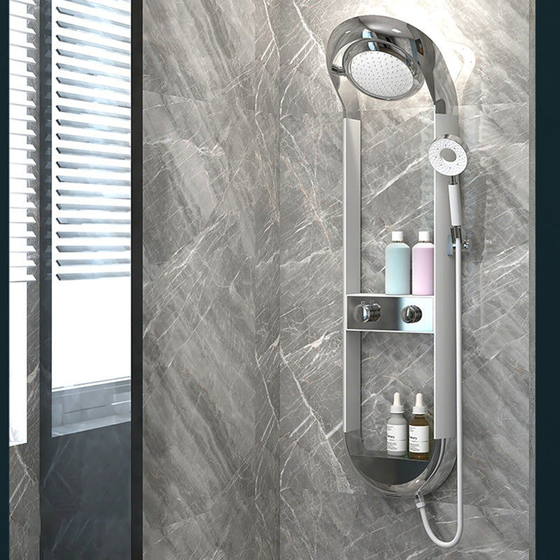 Modern Shower Set Dual Shower Head Slide Bar Thermostatic Wall Mounted Shower System