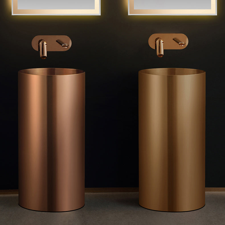 Modern Pedestal Bathroom Sink Round Pedestal Bathroom Sink with Faucet