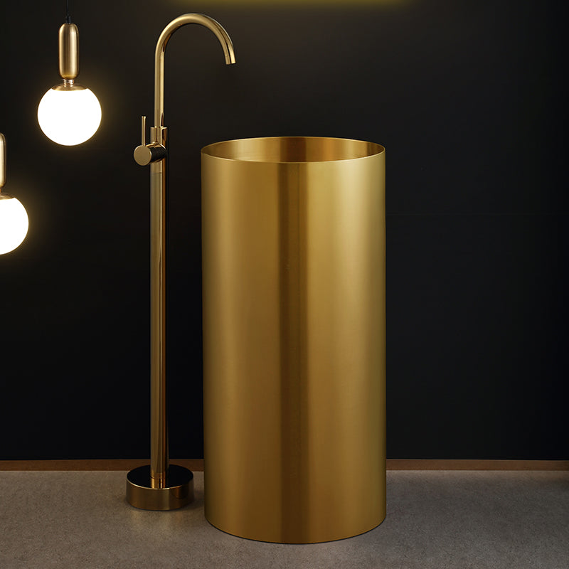 Modern Pedestal Bathroom Sink Round Pedestal Bathroom Sink with Faucet