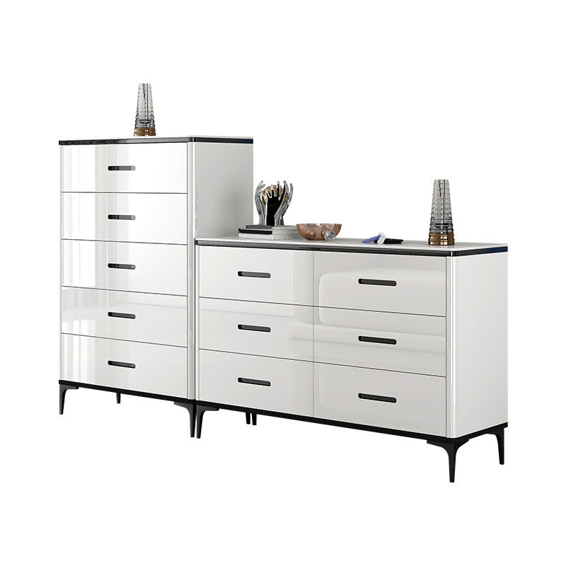 Contemporary Bedroom Storage Chest Stone White Chest with Drawers