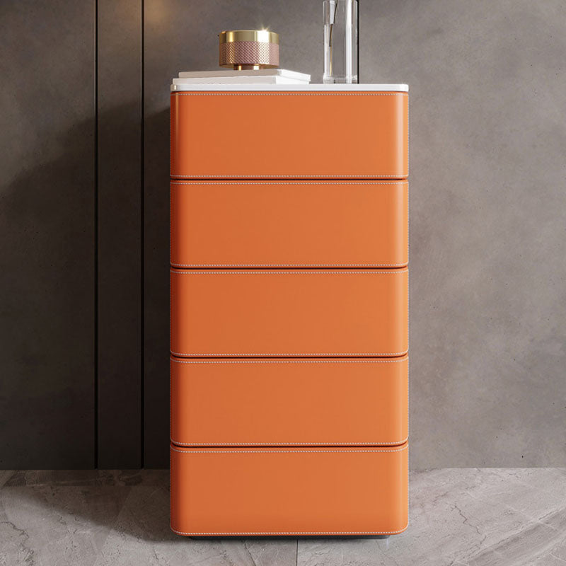 Contemporary Stone Bedroom Storage Chest Vertical Chest with Drawers