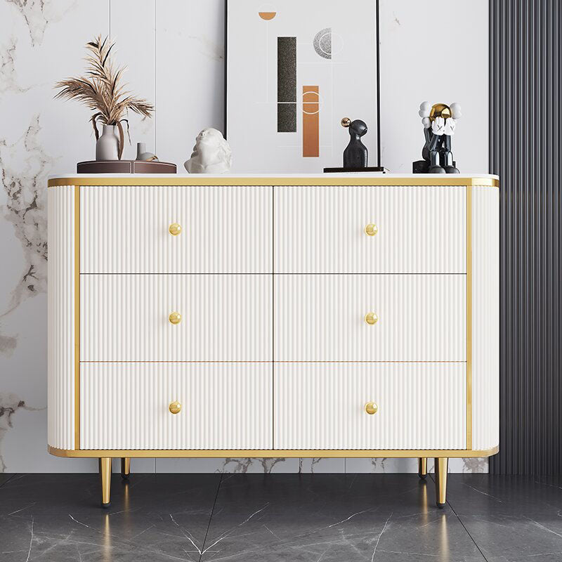 Glam Bedroom Chest Stone 16"Wide Storage Chest with Metal Legs