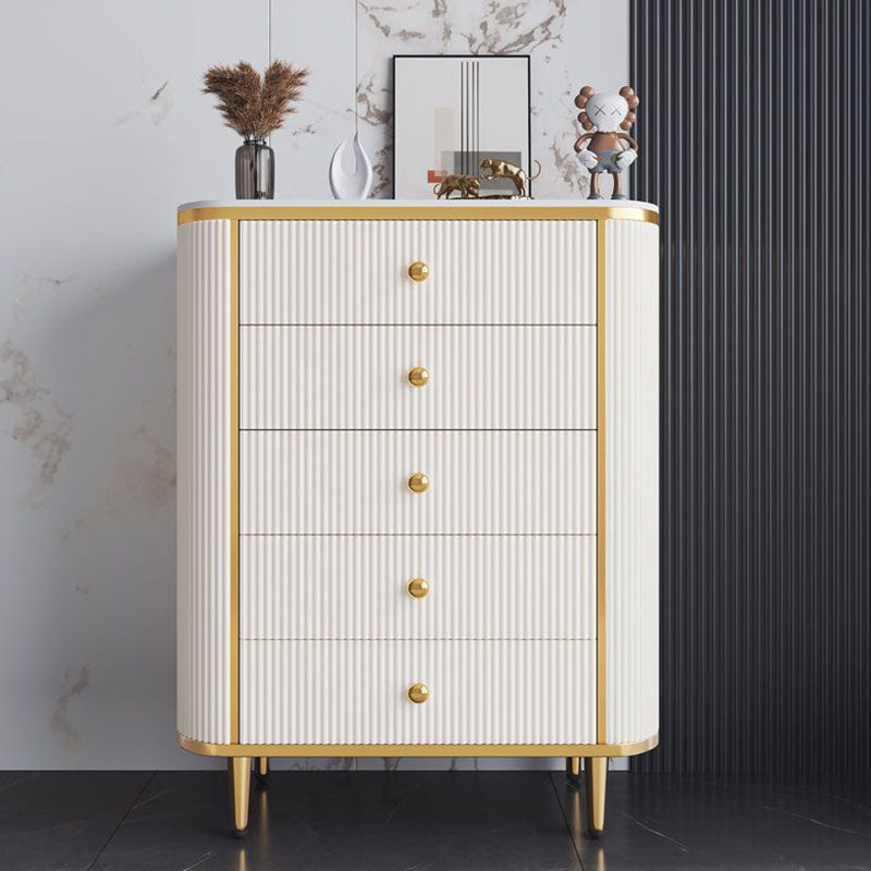 Glam Bedroom Chest Stone 16"Wide Storage Chest with Metal Legs