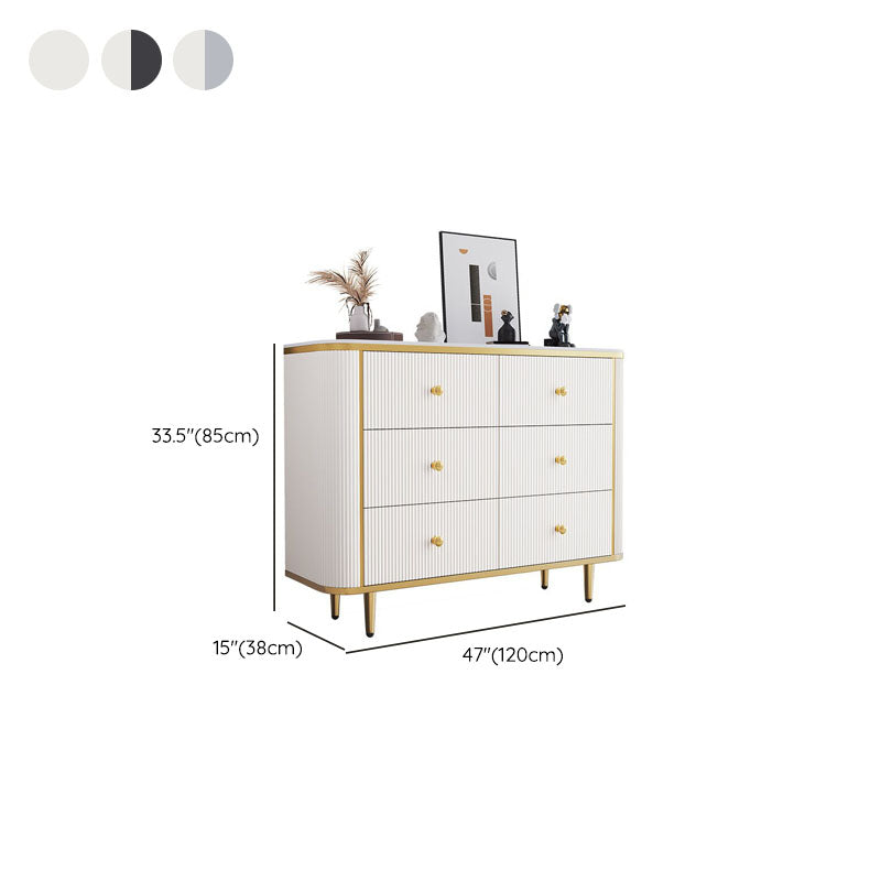 Glam Bedroom Chest Stone 16"Wide Storage Chest with Metal Legs