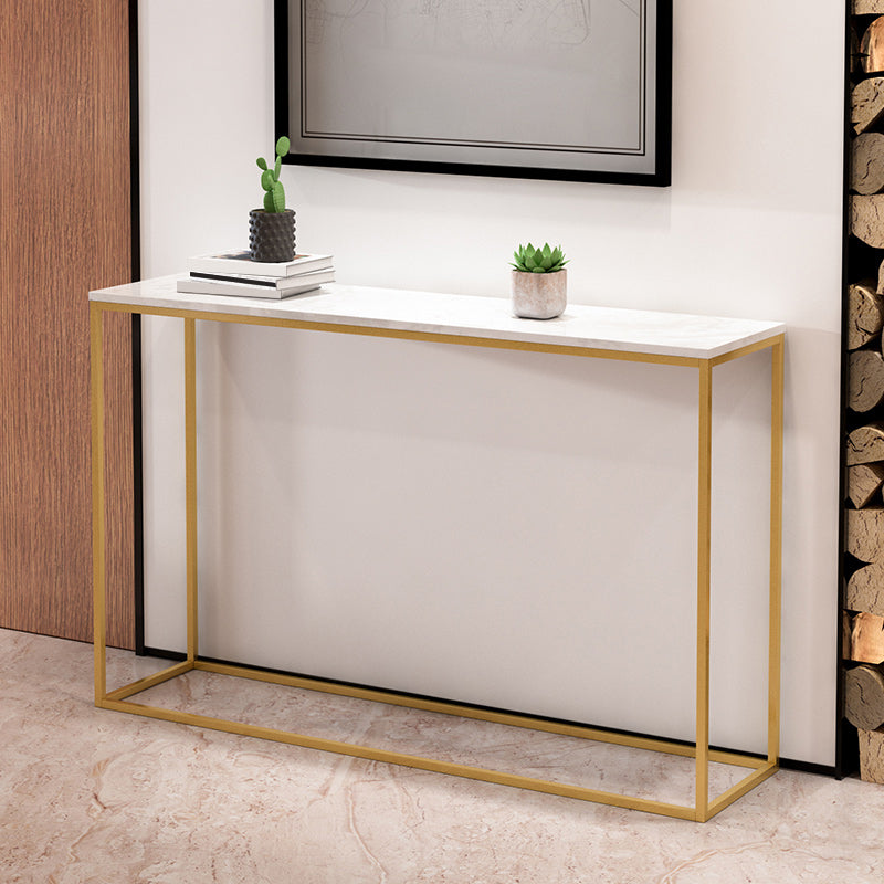 29.53" Tall Marble Console Table Modern Frame Base Accent Table for Hall