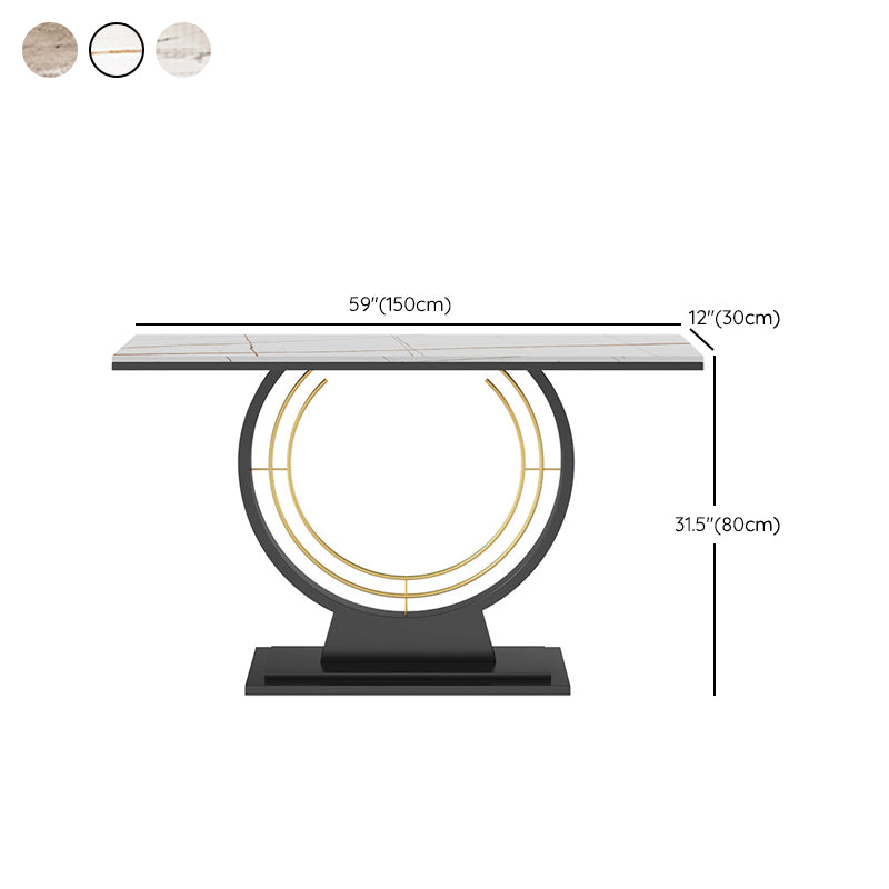 Stone Rectangle Console Table 1-shelf 31.5" Tall End Table for Hall
