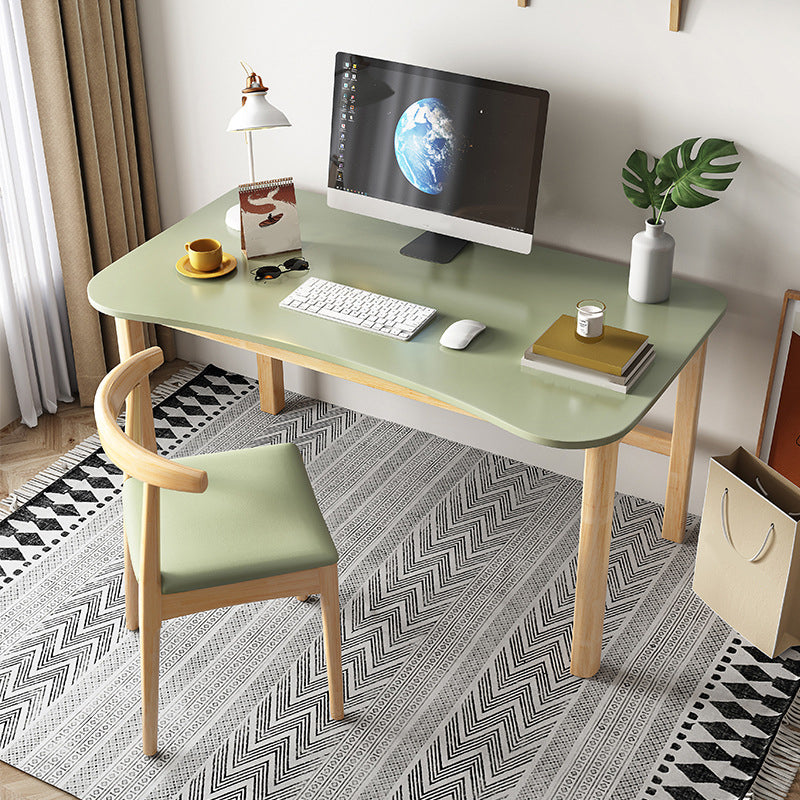 Modern Solid Wood Writing Desk 23.62" W Curved Shape Office Desk