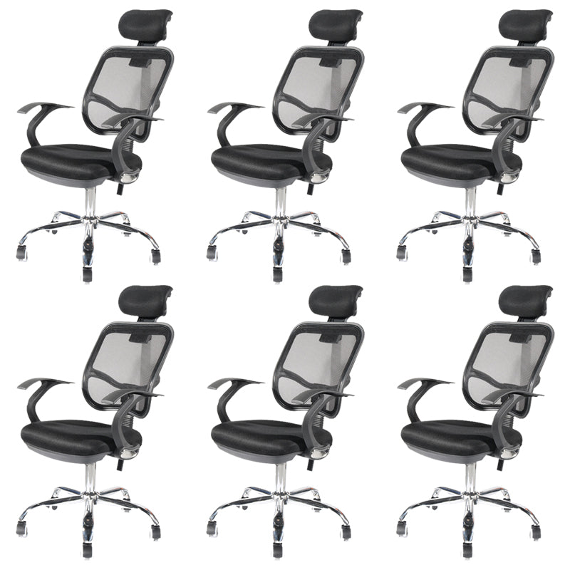 Modern Desk Chair Mesh Computer Chair High-Back Chair with Wheels and Pillow