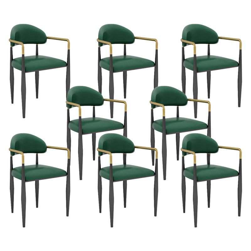 Modern Armless Backrest Counter Stool Iron Bar Stool with Cushion for Dining Room