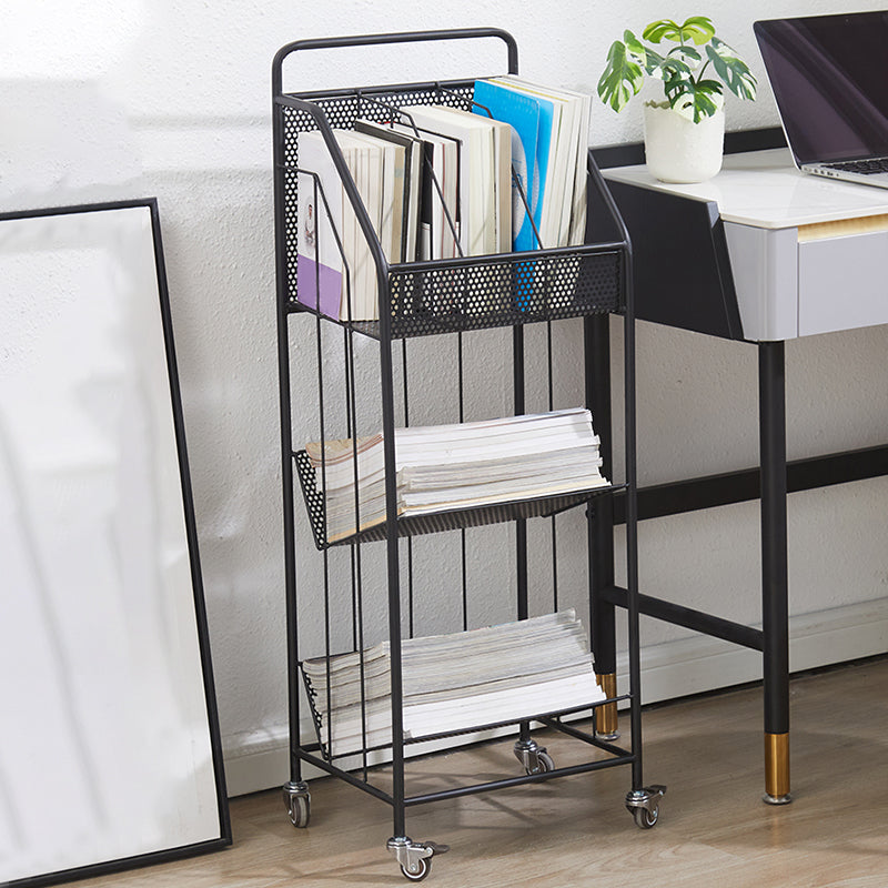 Glam Antique Finish Bookshelf Metal Etagere Shelf Bookcase with Shelves