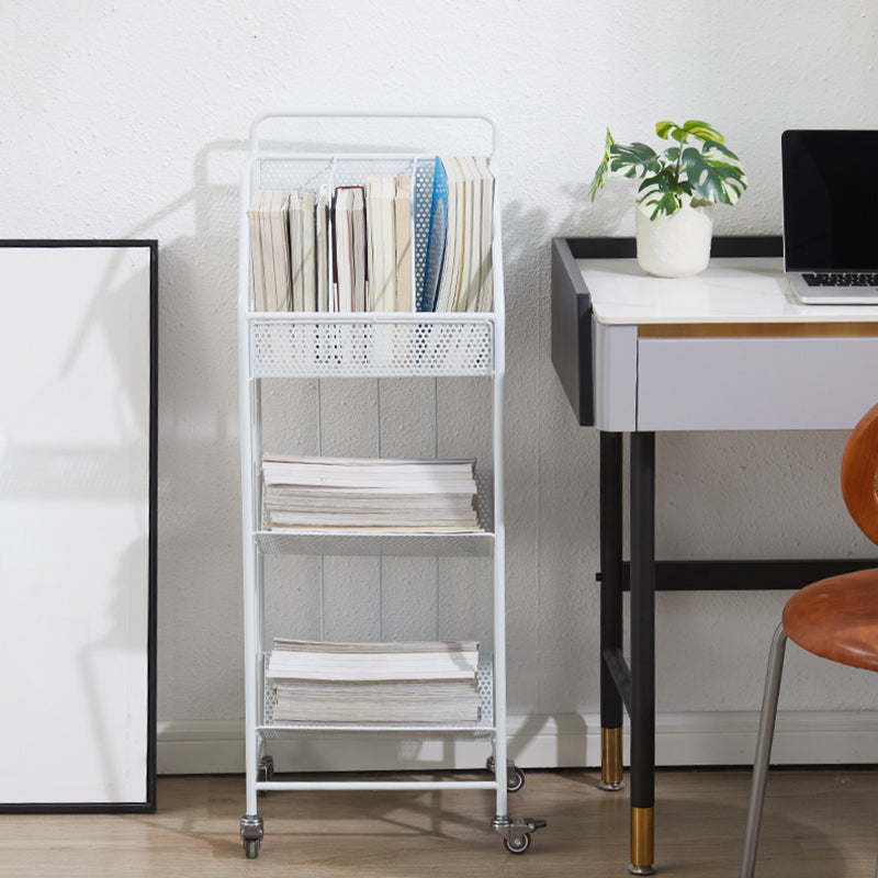 Glam Antique Finish Bookshelf Metal Etagere Shelf Bookcase with Shelves