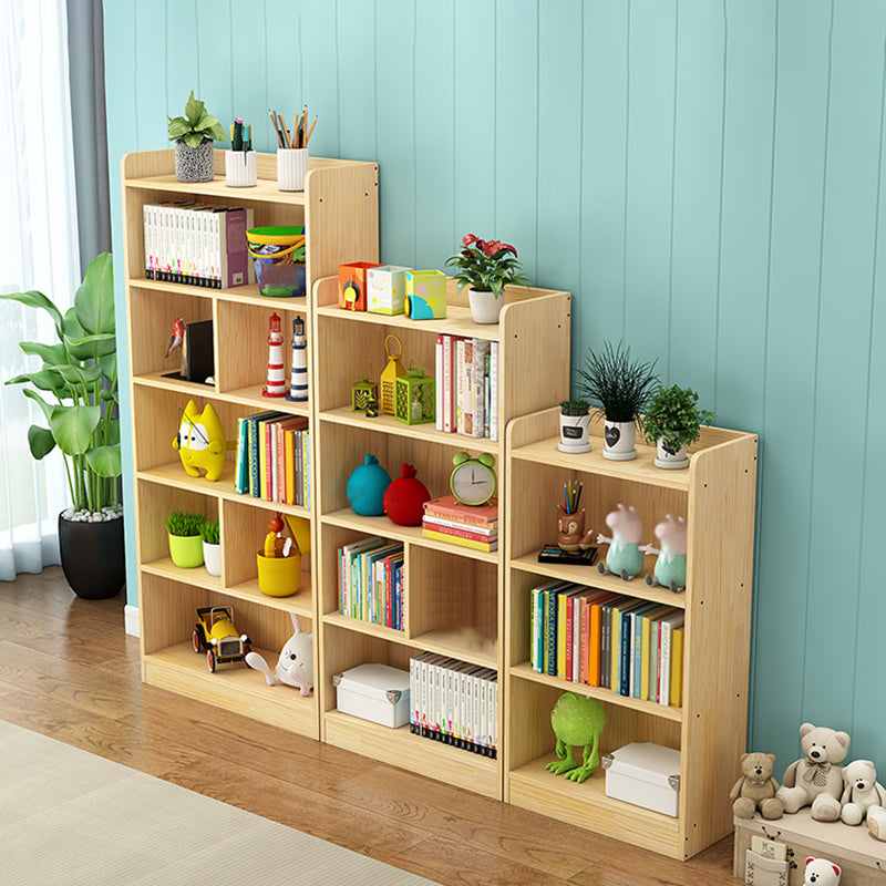 Modern Standard Bookcase Wooden Closed Back Bookshelf with Shelves